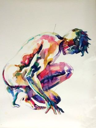  - Ink on paper mounted on canvas