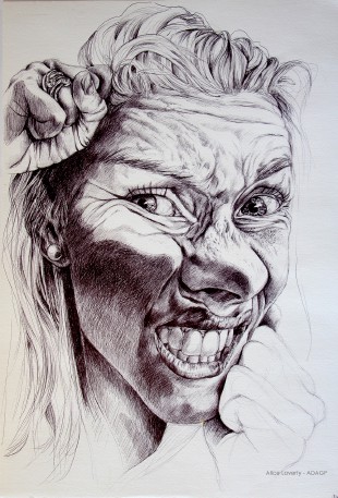 Locked up 1 - Bic pen drawing on paper