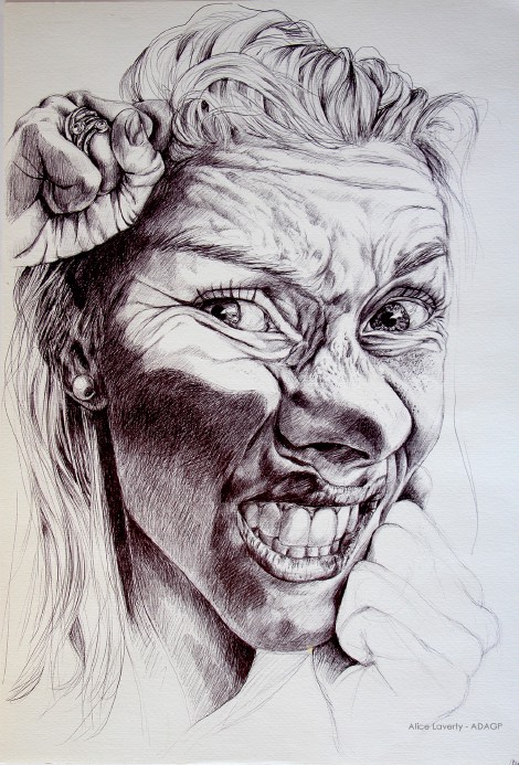 Les Enfermés Série - Stylo Bic noir sur papier - 2018