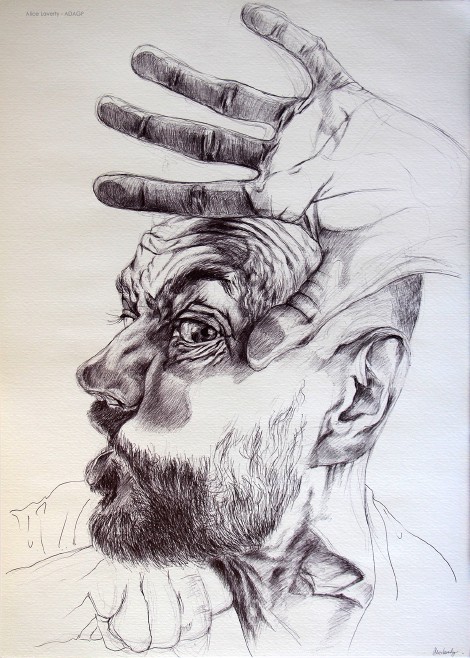 Les Enfermés Série - Stylo Bic noir sur papier - 2018