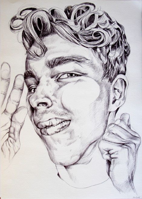 Les Enfermés Série - Stylo Bic noir sur papier - 2018